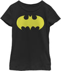DC Comics Kids Little Big Batman Bat Logo Ten Girls Short Sleeve Tee Shirt T Shirt Premium Print Gift Ready