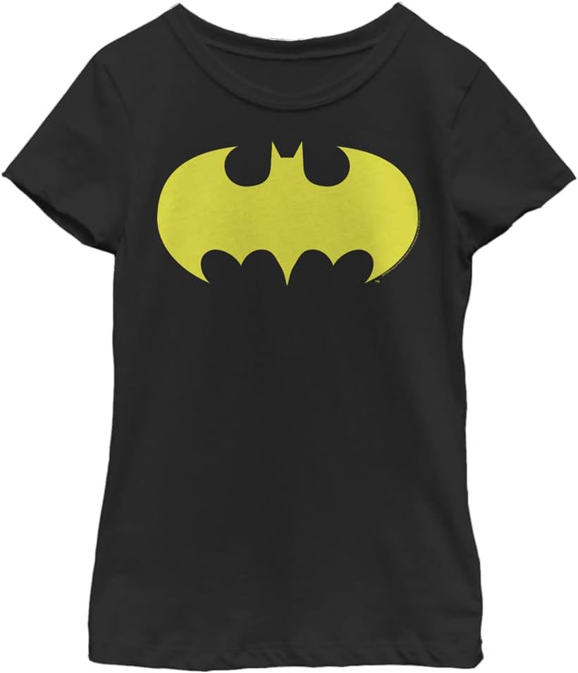 DC Comics Kids Little Big Batman Bat Logo Ten Girls Short Sleeve Tee Shirt T Shirt Premium Print Gift Ready