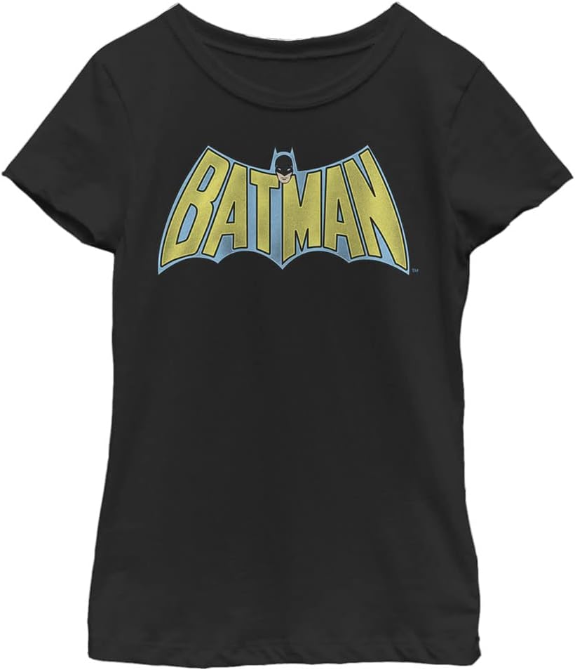 DC Comics Warner Bros Unisex Child Batman Vintage Batman Logo Girls Short Sleeve Tee T Shirt Black X Large US T Shirt St