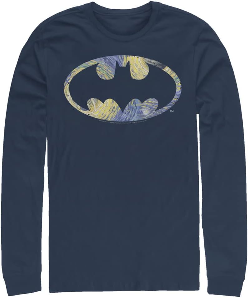 WARNER BROS Batman Starry Bat Logo Men s Tops Long Sleeve Tee Shirt Long Sleeve T Shirt Trending US Hot Right Now