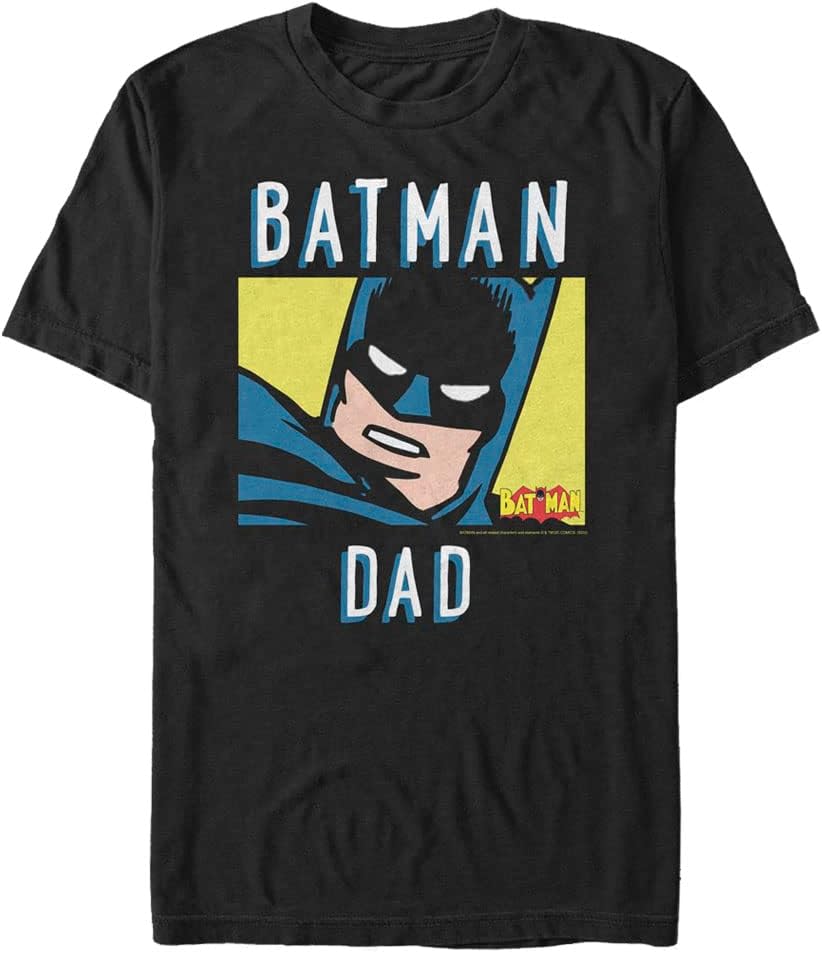 DC Comics Warner Brothers Batman Batman Dad Men s Tops Short Sleeve Tee Shirt Black T Shirt Premium Print Everyday Wear
