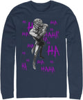 WARNER BROS Men s Long Sleeved Batman Print Crew Neck Relaxed Fit Tee Shirt Long Sleeve T Shirt Comfort Fit US Top Pick