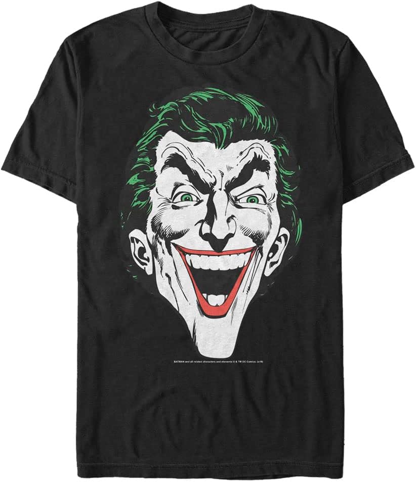 DC Comics Men s Big Tall Short Sleeve Round Neck Batman Joker Tee Shirt T Shirt Premium Print Best Seller Look
