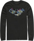 Warner Brothers Big Tall Batman Ripped Fill Men s Tops Long Sleeve Tee Shirt Black 4X Large Long Sleeve T Shirt Trending