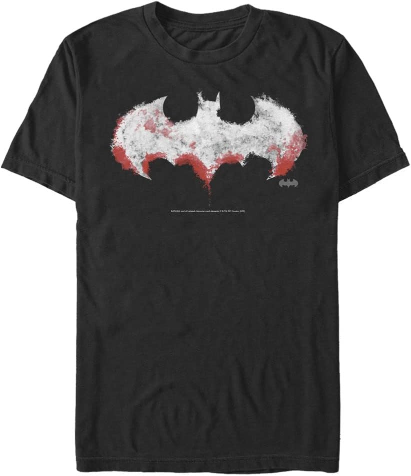 DC Comics Men s Big Tall Batman Red and White Watercolor T Shirt Black 4X Large Tall T Shirt Premium Print US Top Pick