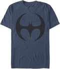 Warner Brothers Batman Men s Big Tall Bat Logo Six Short Sleeve T Shirt Navy Blue Heather 3X Large T Shirt Comfort Fit U