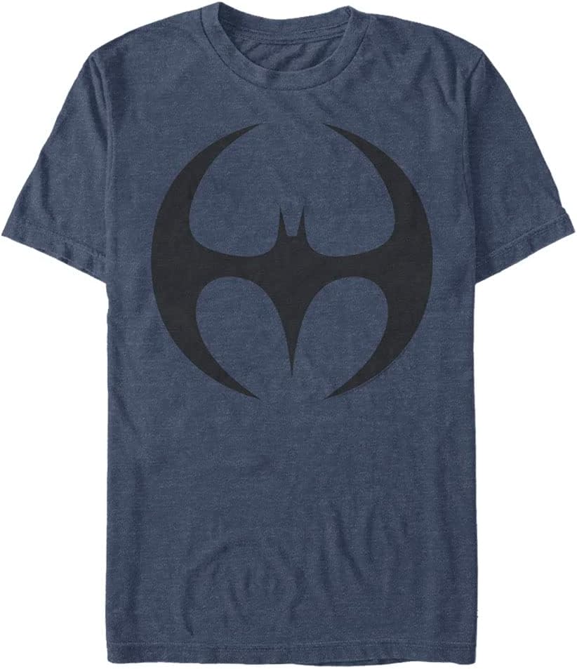 Warner Brothers Batman Men s Big Tall Bat Logo Six Short Sleeve T Shirt Navy Blue Heather 3X Large T Shirt Comfort Fit U