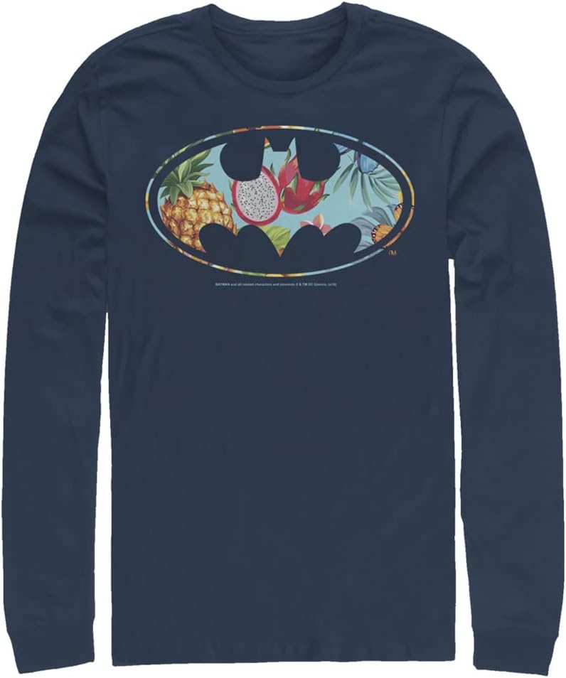 WARNER BROS Big Tall Batman Tropical Men s Tops Long Sleeve Tee Shirt Long Sleeve T Shirt High Search Demand Best Seller
