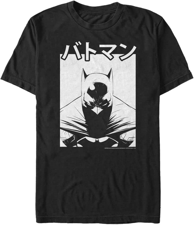 DC Comics Men s Big Tall Kanji Batman T Shirt Black X Large Tall T Shirt High Search Demand Best Seller Look