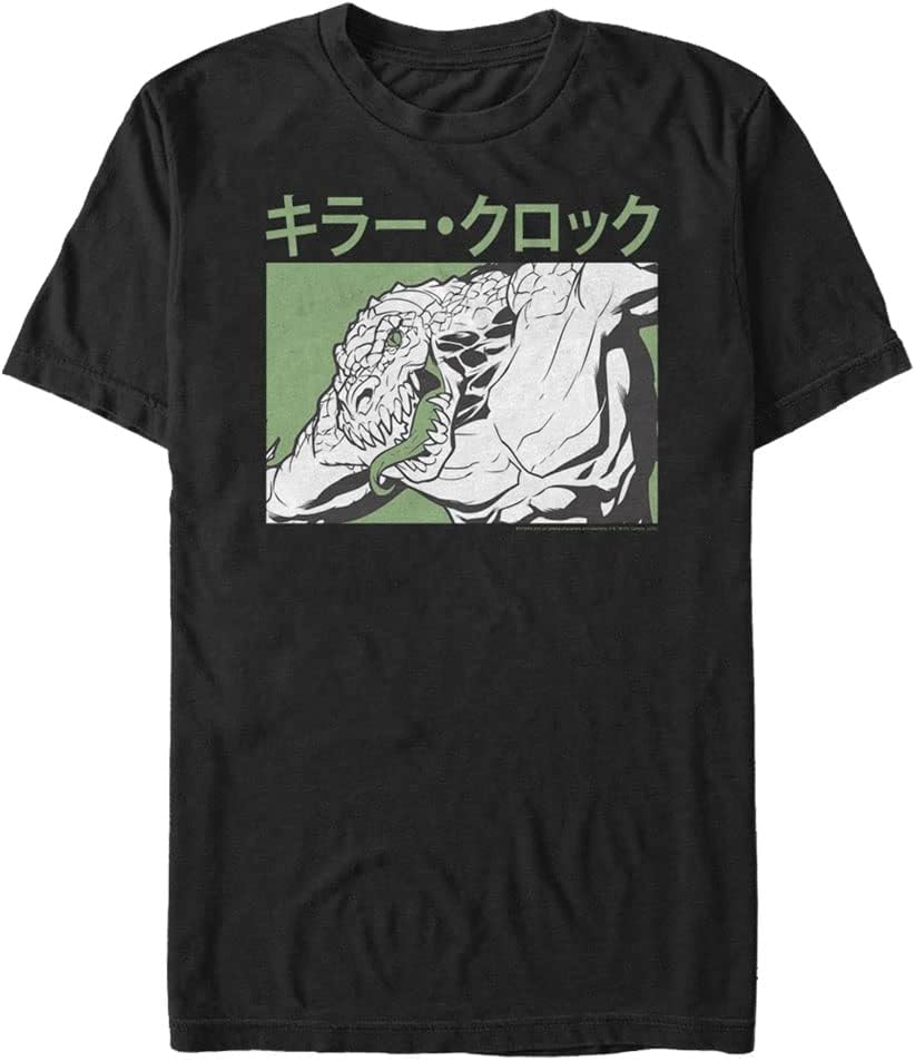 Warner Brothers Batman Kanji Killer Croc Men s Tops Short Sleeve Tee Shirt Black T Shirt Trending US Hot Right Now