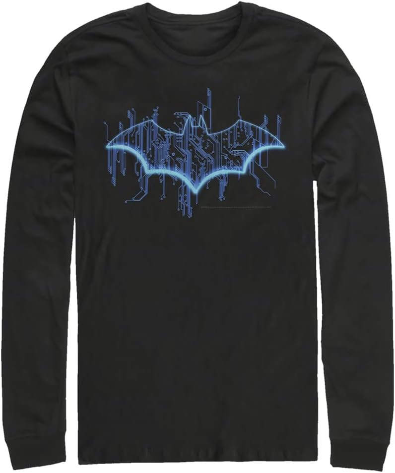 DC Comics Big Tall Batman Digital Logo Men s Tops Long Sleeve Tee Shirt Black 4X Large Long Sleeve T Shirt Streetwear St
