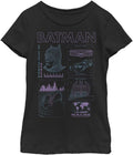 WARNER BROS Kids Batman Schematic Girls Short Sleeve Tee Shirt T Shirt Viral TikTok Find Gift Ready