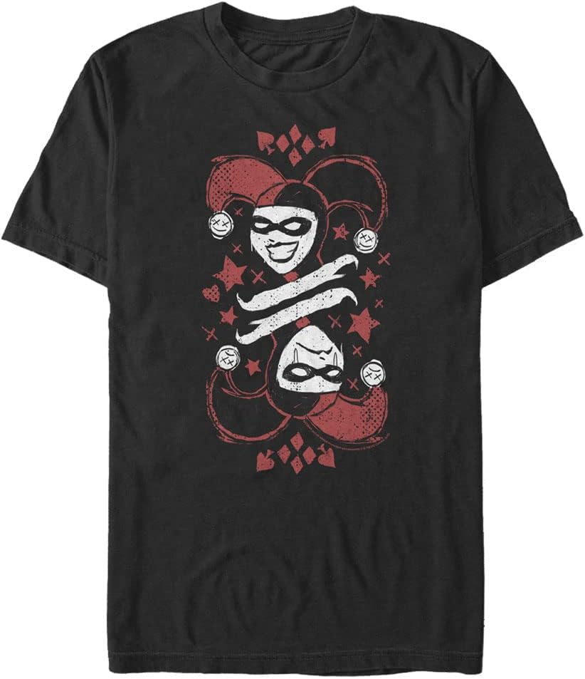 Warner Brothers Batman Harley Card Men s Tops Short Sleeve Tee Shirt Black T Shirt High Search Demand Fan Favorite