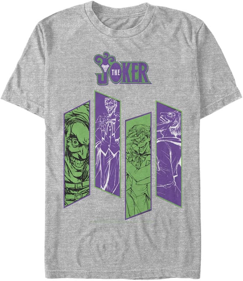 DC Comics Big Tall Batman Joker Panels Men s Tops Short Sleeve Tee Shirt Athletic Heather 4X Large T Shirt Viral TikTok