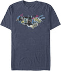 Warner Brothers Batman Men s Big Tall Ripped Fill Short Sleeve T Shirt Navy Blue Heather 5X Large T Shirt Trending US Ho