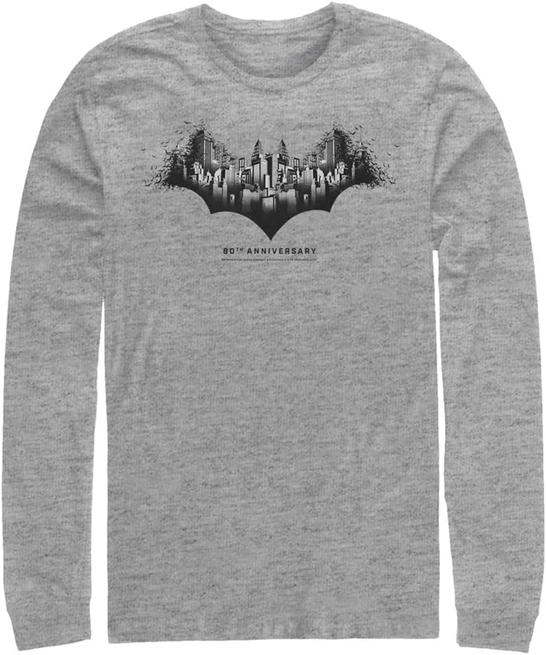 WARNER BROS Batman City Fill Men s Tops Long Sleeve Tee Shirt Long Sleeve T Shirt Trending US Hot Right Now