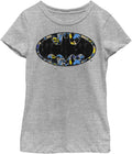 DC Comics Men s Little Big Batman Logo Comic Fill Girls Short Sleeve Tee Shirt T Shirt Trending US Hot Right Now