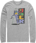 Warner Brothers Batman Thrift Joke Men s Tops Long Sleeve Tee Shirt Athletic Heather Long Sleeve T Shirt Premium Print H