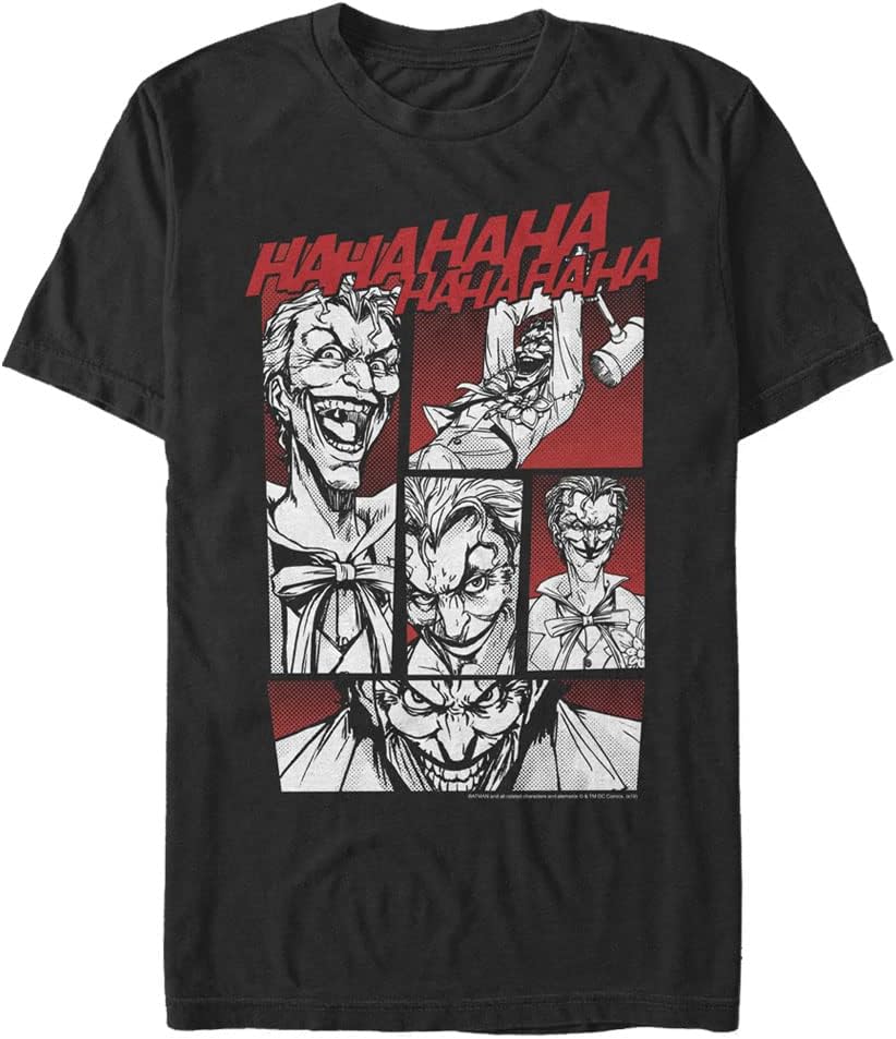DC Comics Big Tall Batman Joker Comic Panels Men s Tops Short Sleeve Tee Shirt Black 3X Large T Shirt Streetwear Style B