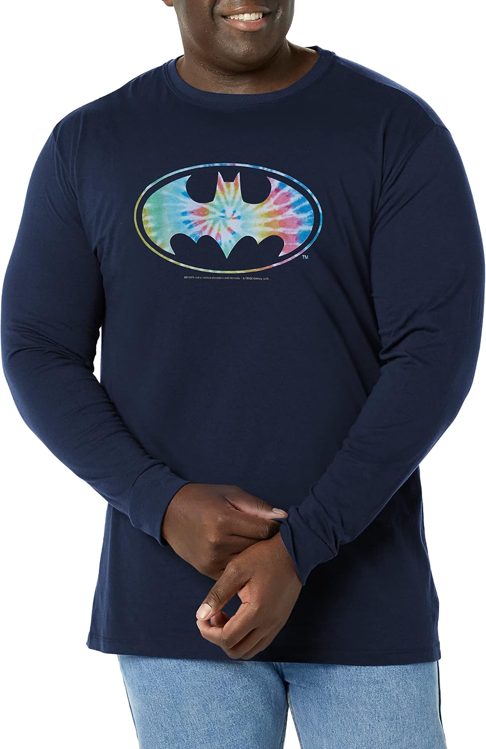 DC Comics Big Tall Batman Tye Dye Men s Tops Long Sleeve Tee Shirt Long Sleeve T Shirt Premium Print Fan Favorite