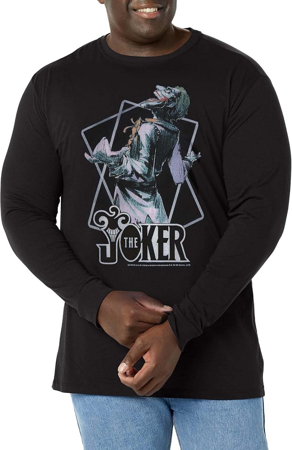 WARNER BROS Batman Laughing Maniac Men s Tops Long Sleeve Tee Shirt Long Sleeve T Shirt High Search Demand Everyday Wear