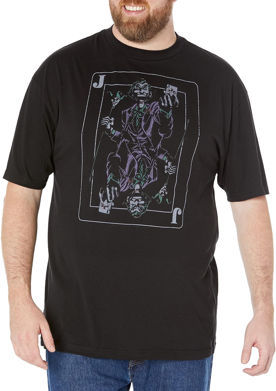 DC Comics Mens Batman Jokers Wild Tops Short Sleeve Tee T Shirt Black 5X Large Big Tall US T Shirt High Search Demand Be