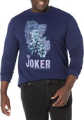 Warner Brothers Big Tall Batman Three Smiles Men s Tops Long Sleeve Tee Shirt Navy Blue XX Large Long Sleeve T Shirt Tre