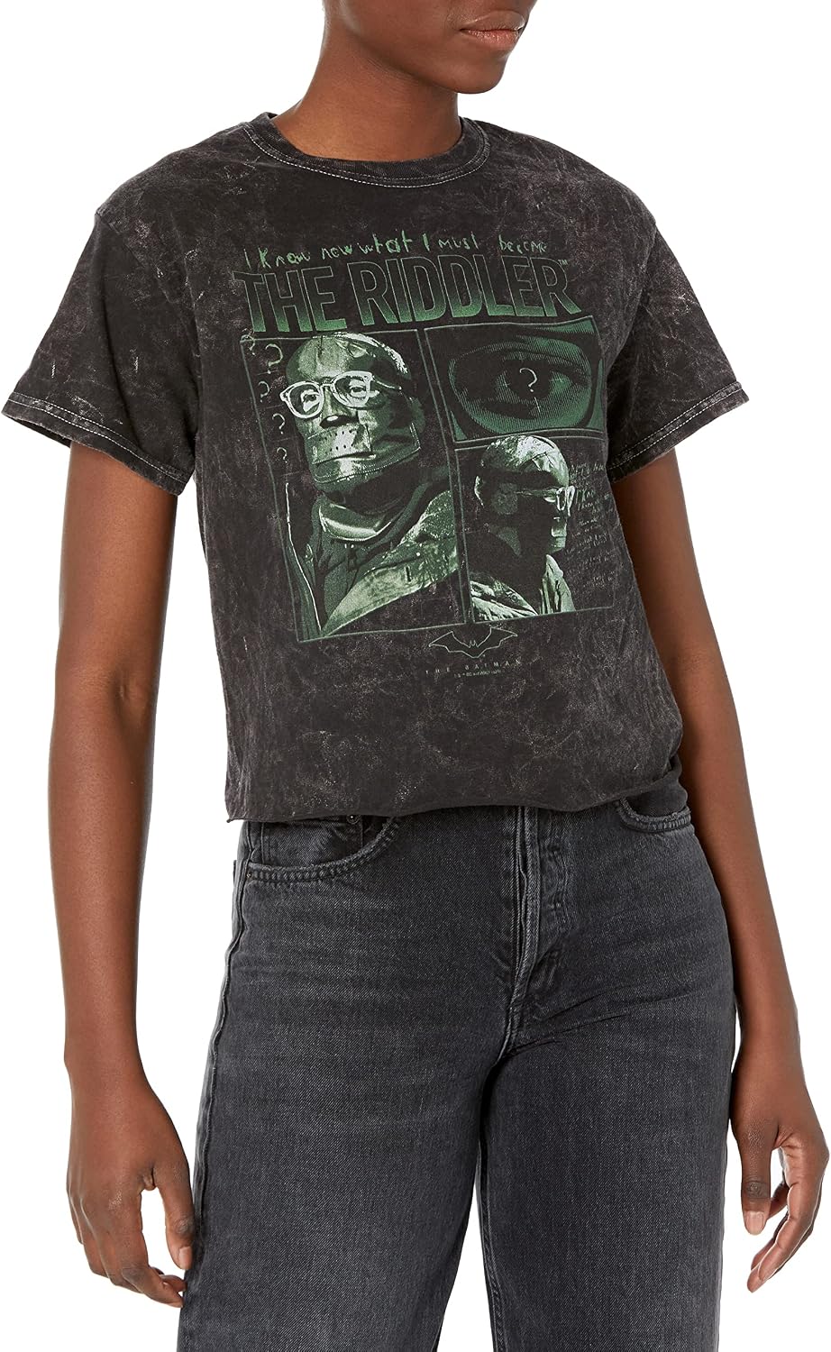WARNER BROS Batman Riddler Panel Design Women s Fast Fashion Short Sleeve Tee Shirt T Shirt Premium Print Everyday Wear