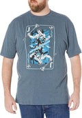 Warner Brothers Big Tall Batman Joker Card Men s Tops Short Sleeve Tee Shirt Navy Blue Heather 4X Large T Shirt Premium