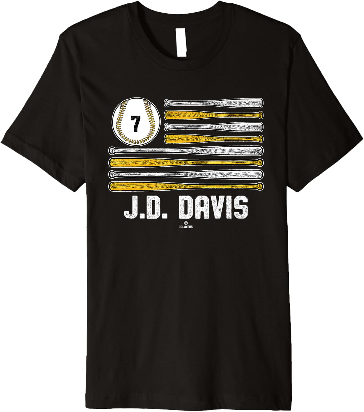 Baseball American Flag J.D. Davis Oakland Baseball MLBPA Premium Apparel | Premium Quality