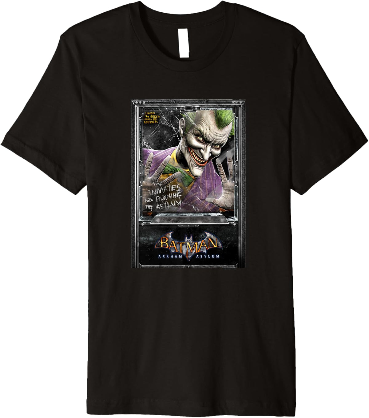Batman Arkham Asylum the Joker Running The Asylum Poster Premium Apparel Streetwear Style Everyday Wear