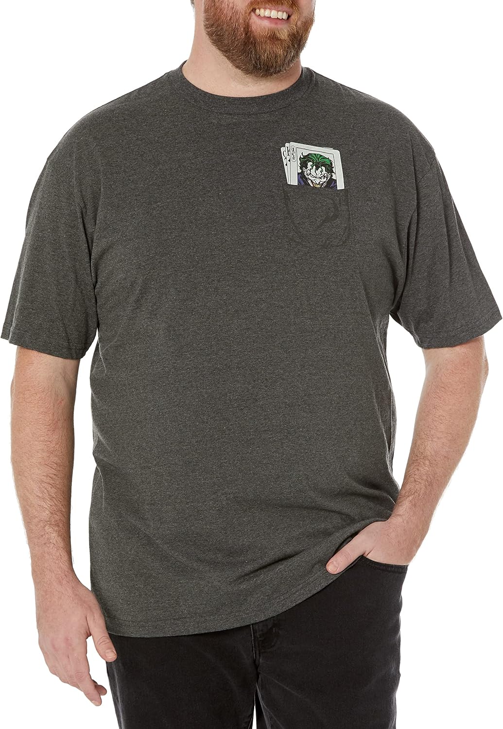 Warner Brothers Batman Men s Joker Pocket Playing Card Short Sleeve Apparel Streetwear Style Hot Right Now