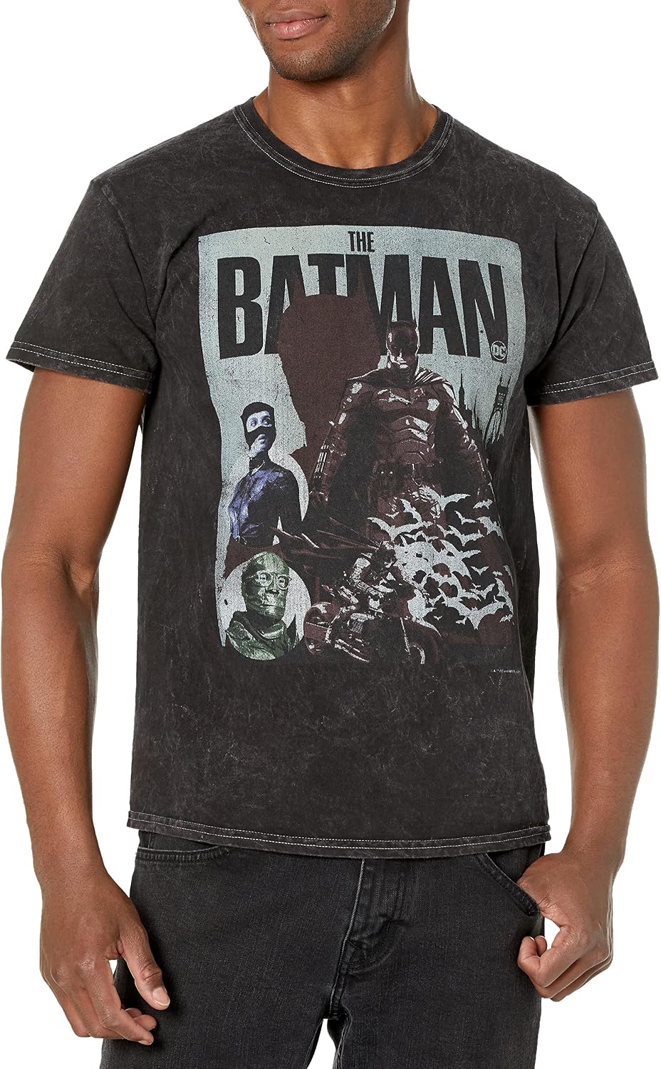 DC Comics The Batman Retro Bat Poster Young Men s Short Sleeve Tee Shirt Black Small T Shirt Premium Print Fan Favorite