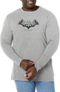 DC Comics Big Tall Batman City Fill Men s Tops Long Sleeve Tee Shirt Athletic Heather 5X Large Long Sleeve T Shirt Stree