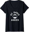 Womens University of California Davis x Batman Logo Aggies V Neck Apparel High Search Demand Best Seller Look