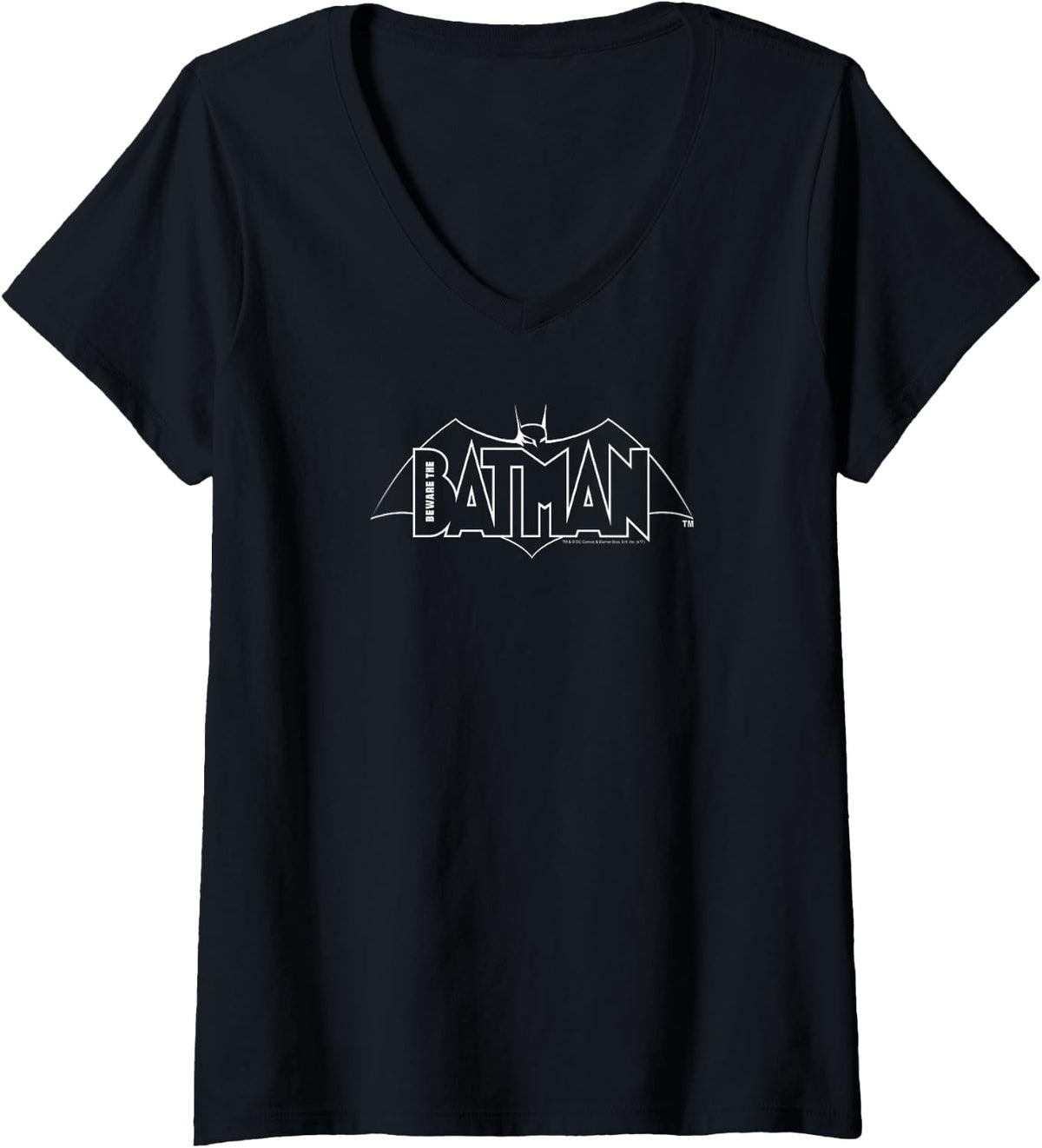 Womens Beware the Batman B W Logo V Neck Apparel Streetwear Style Best Seller Look