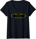 DC Comics Batman Yellow Line Chest Logo V Neck Apparel Streetwear Style Best Seller Look