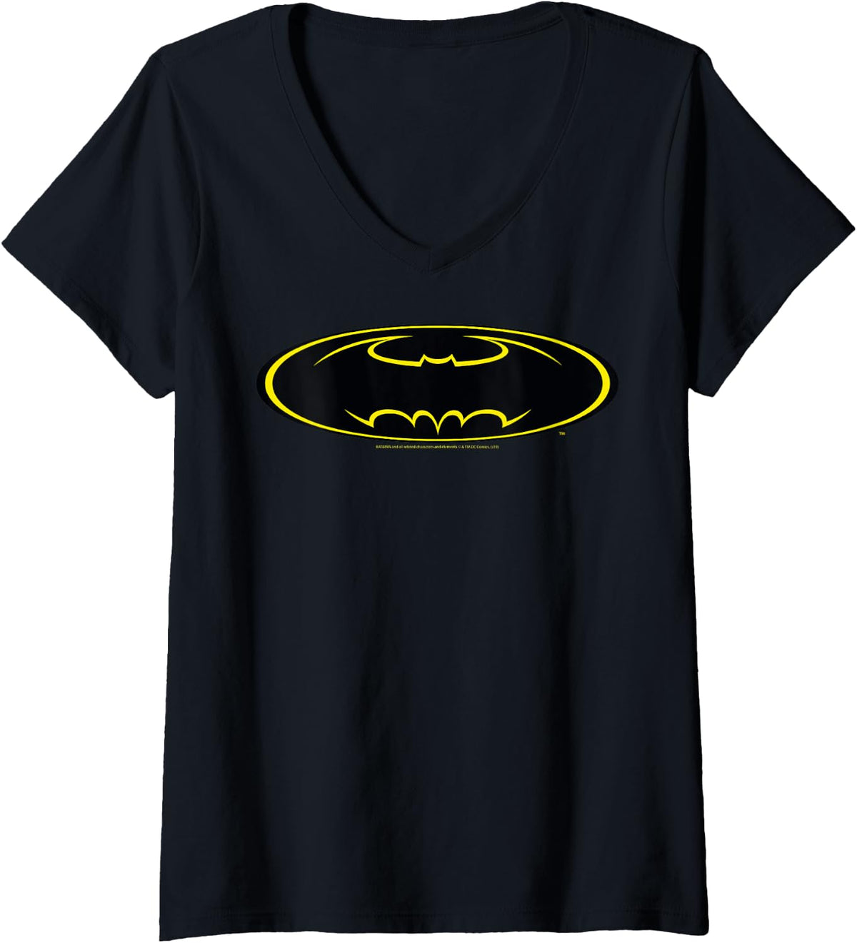 DC Comics Batman Yellow Line Chest Logo V Neck Apparel Streetwear Style Best Seller Look