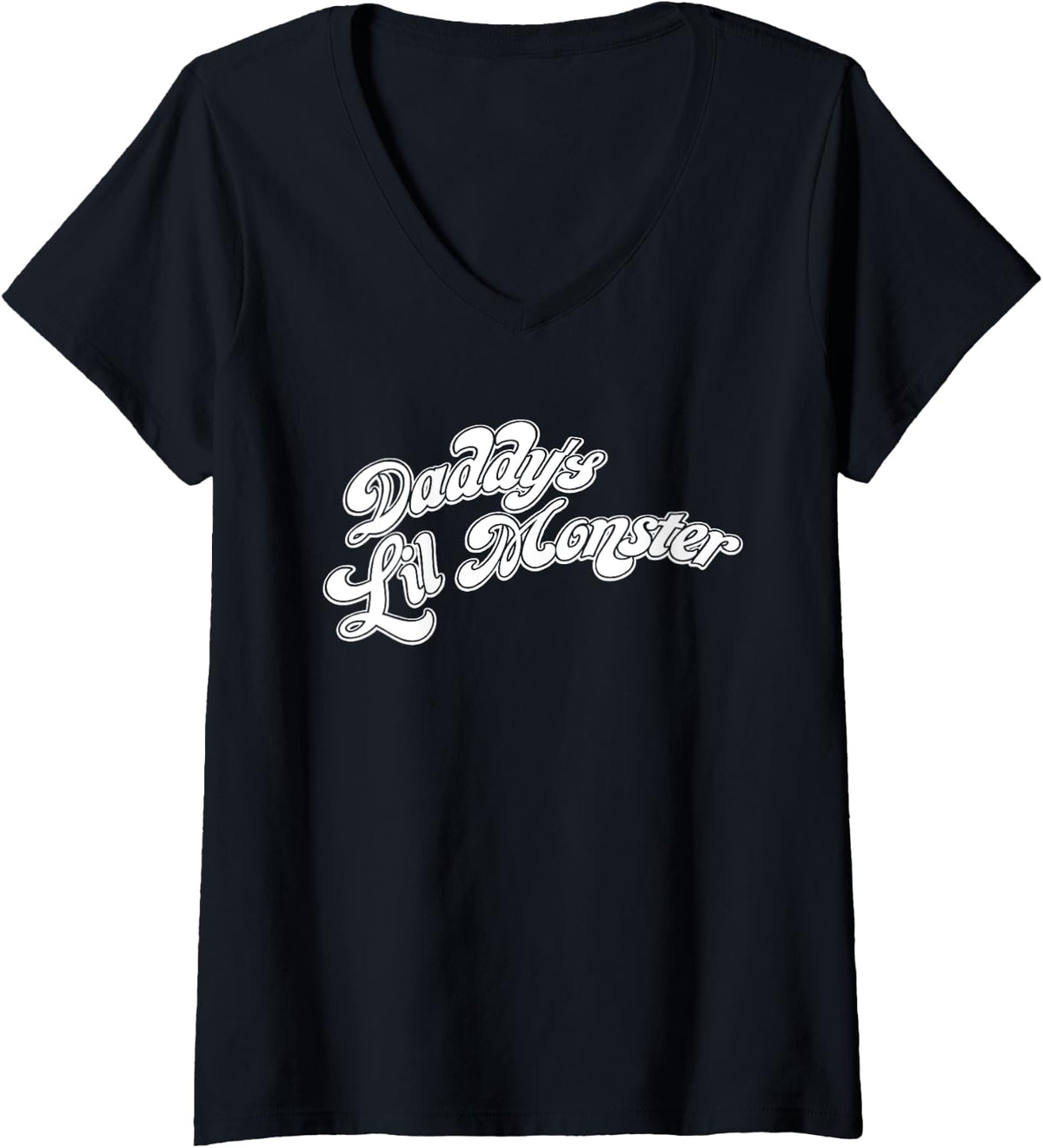 Womens DC Suicide Squad Harley Quinn Daddys Lil Monster V Neck Apparel Comfort Fit Best Seller Look