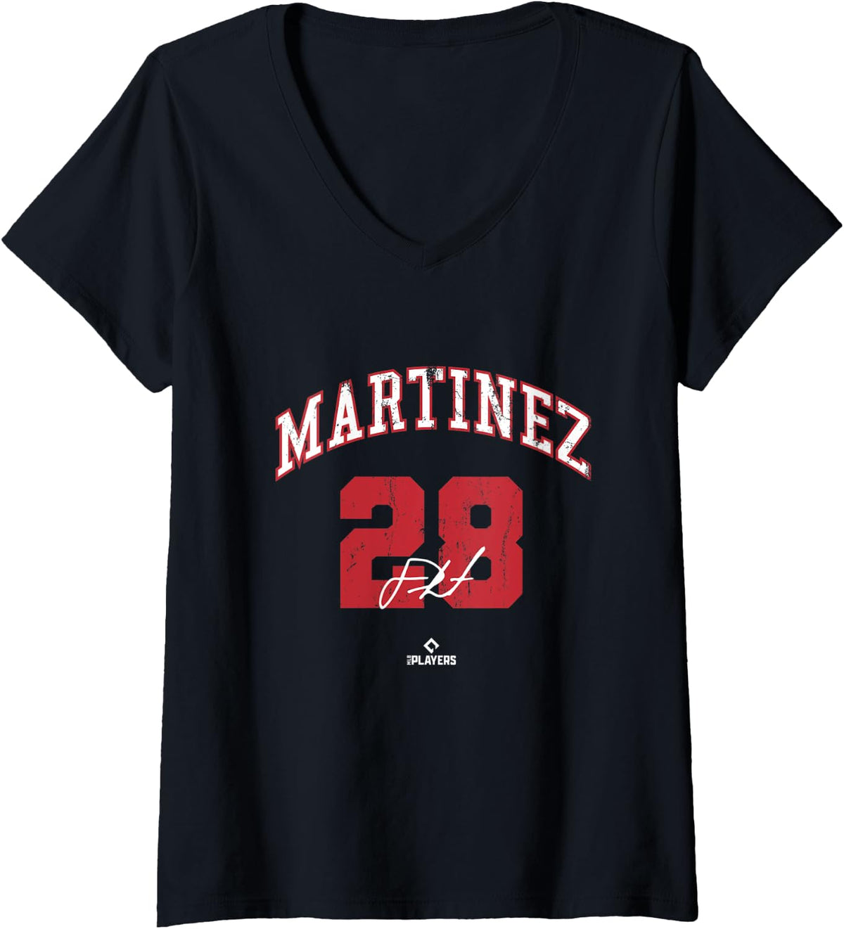 Womens JD Martinez MLBPA Boston Baseball Player Massachusetts V-Neck Apparel | Aesthetic Design