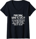 Womens Funny Flute Marching Band Is Easy Marching Band Player Gift V-Neck Apparel | Trending 2025