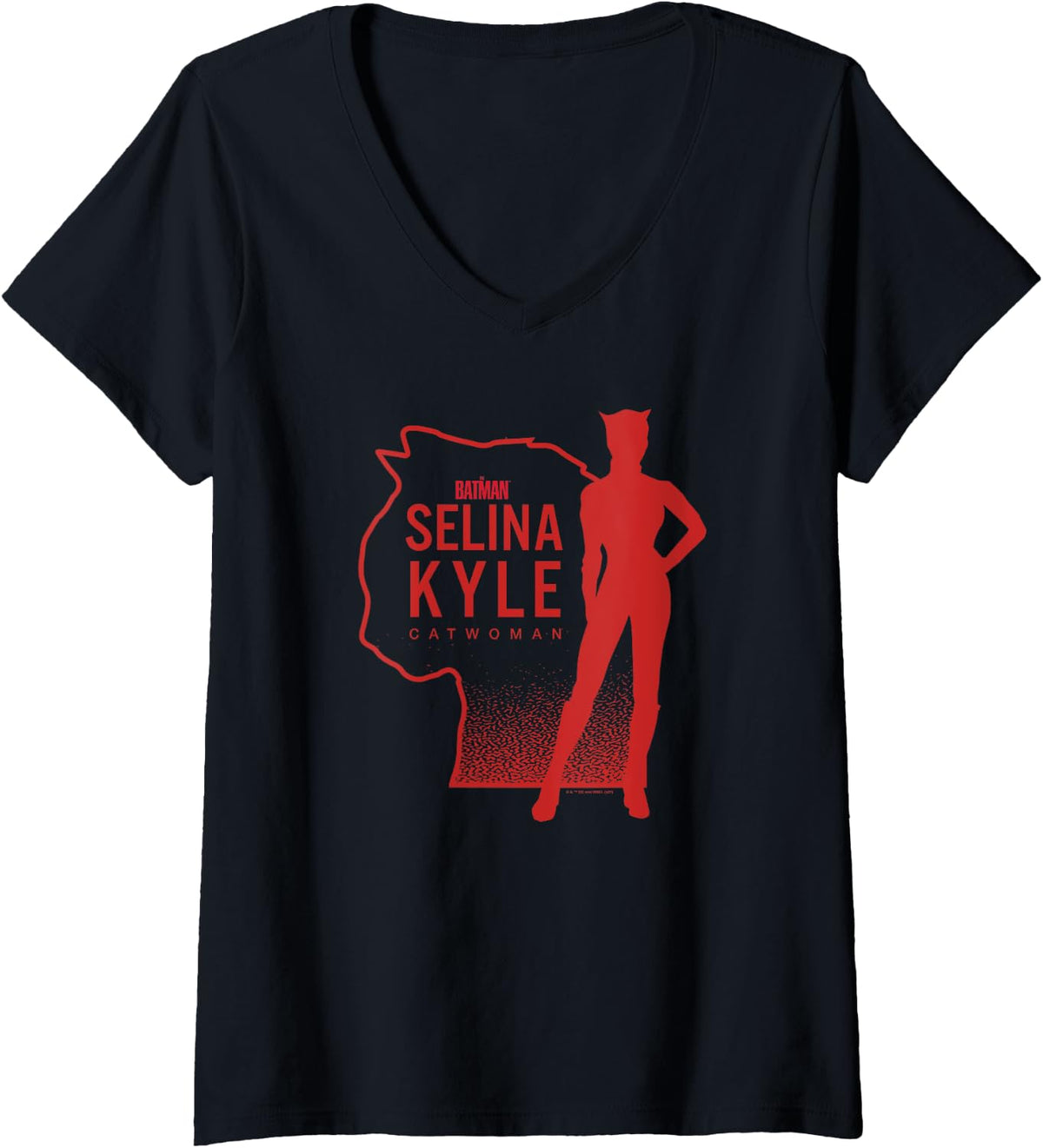The Batman Selina Kyle Catwoman Silhouette V Neck Apparel Premium Print Best Seller Look