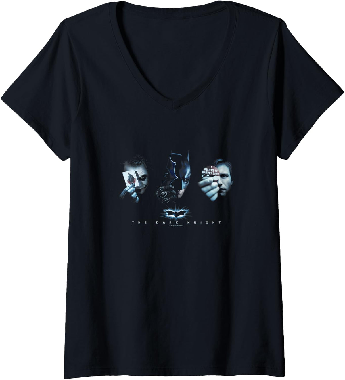 The Dark Knight Harvey Dent The Joker Veiled Portraits V Neck Apparel Streetwear Style US Top Pick