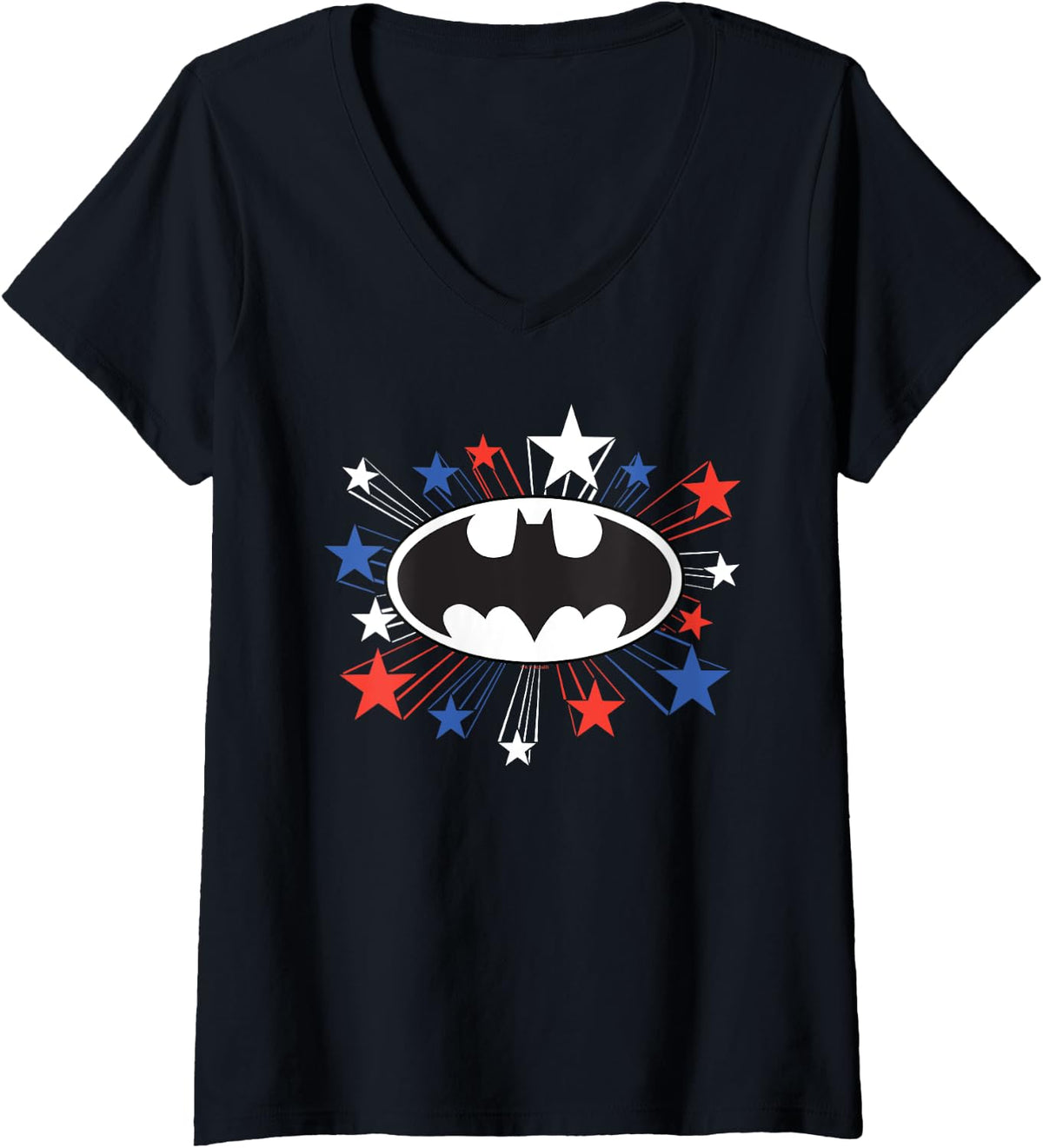 Womens Batman Shooting Stars For 4th Of July V Neck Apparel High Search Demand Fan Favorite