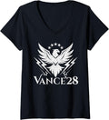 Womens Vance 2028 Republican Candidate JD Vance for President in 28 V-Neck Apparel | Aesthetic Design