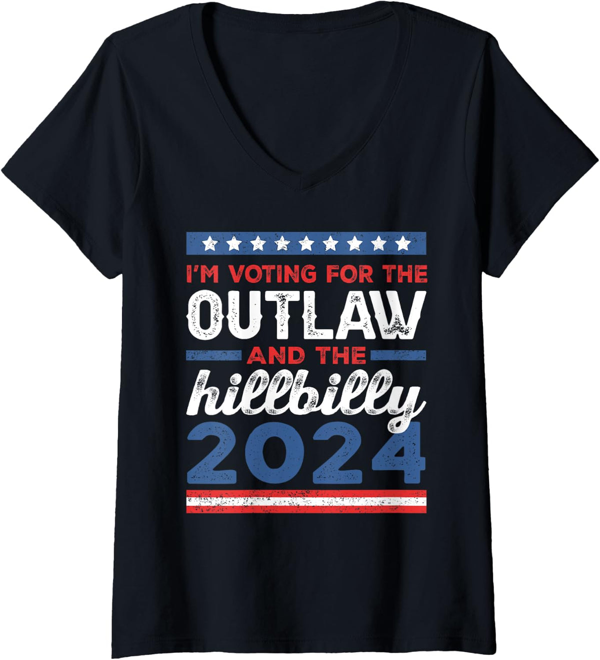 Womens Trump Vance 2024 Donald Trump J.D. Vance Outlaw Hillbilly V-Neck Apparel | US Viral Style