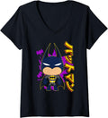 Womens Batman Cute Kanji Character V Neck Apparel Streetwear Style Fan Favorite