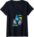 DC Comics Batman Catwoman And Penguin Vintage Group Shot V Neck Apparel High Search Demand Best Seller Look