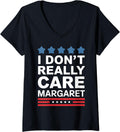 Womens I Don't Really Care Margaret Funny Minimalist JD Vance US V-Neck Apparel | Best Seller Pick
