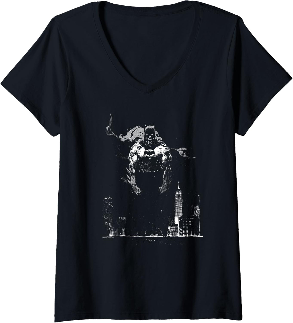 Womens Batman Dirty City V Neck Apparel Streetwear Style US Top Pick